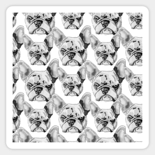 French Bulldog newspaper style Pop Art Seamless pattern Sticker